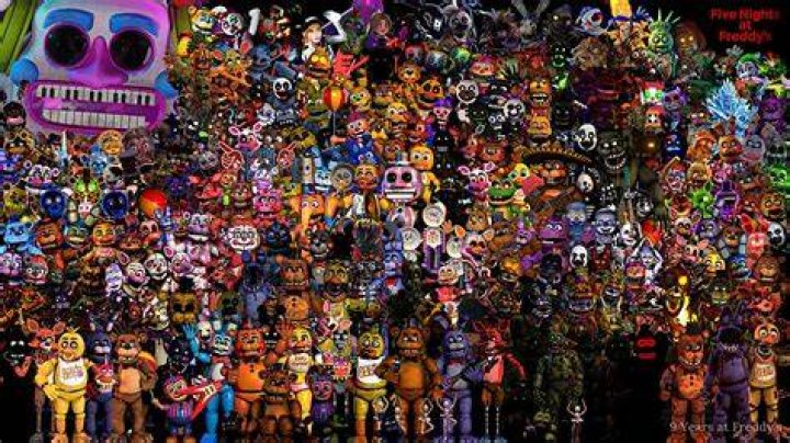 All FNaF Characters in one Image (Final Update) by TheThunderGhostMusic