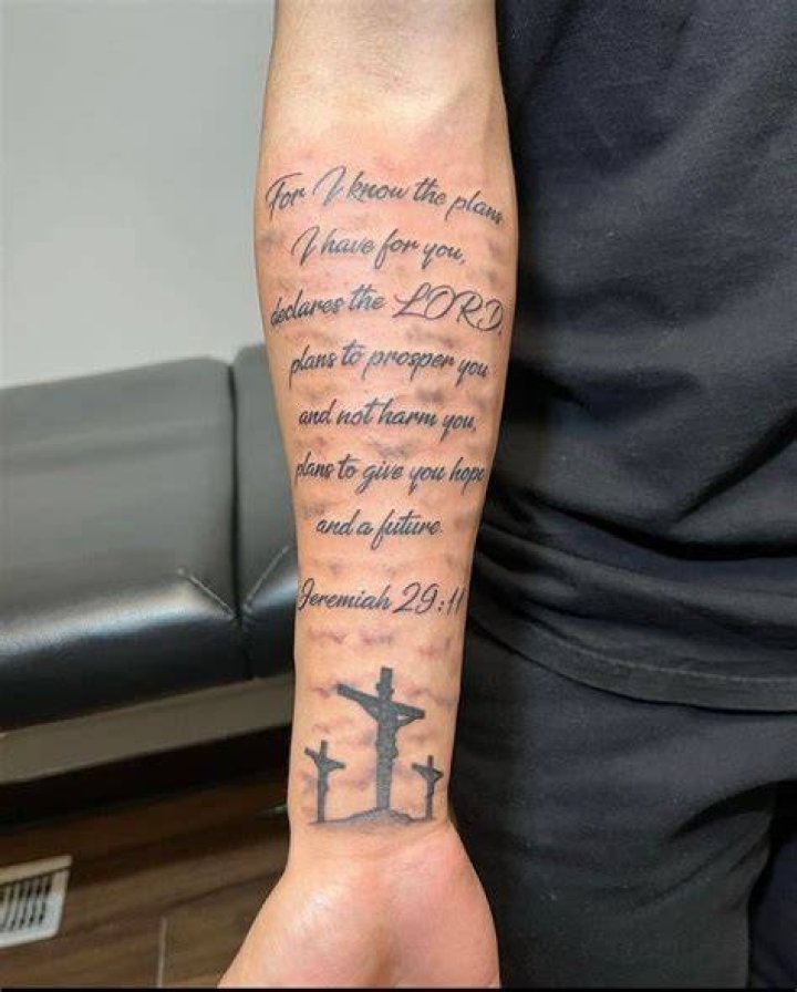 Arm Bible Verse Cross Tattoos For Men Best Tattoo Ideas