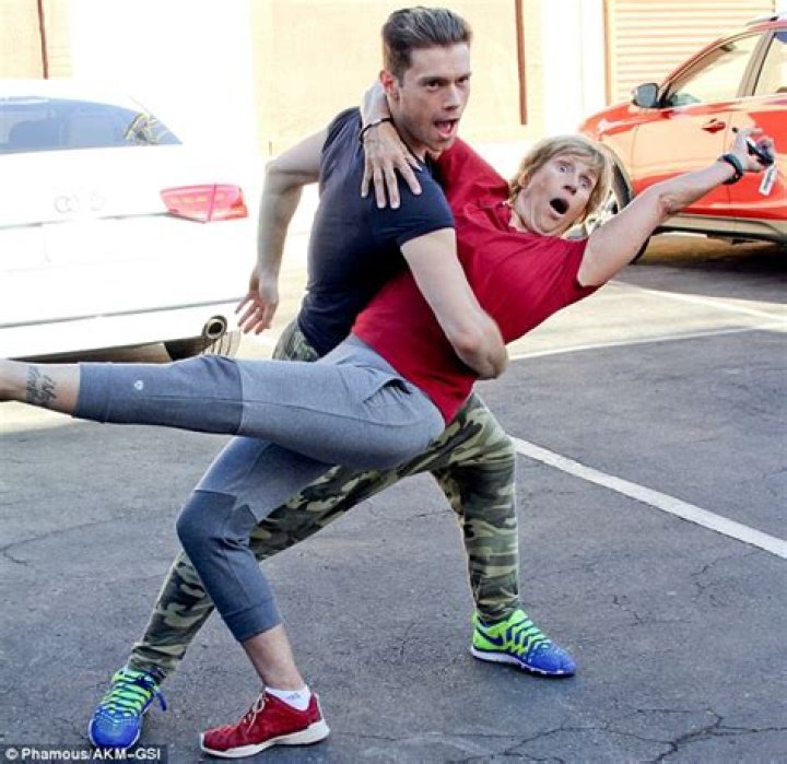 Diana Nyad and Henry Byalikov at Dancing With The Stars rehearsals