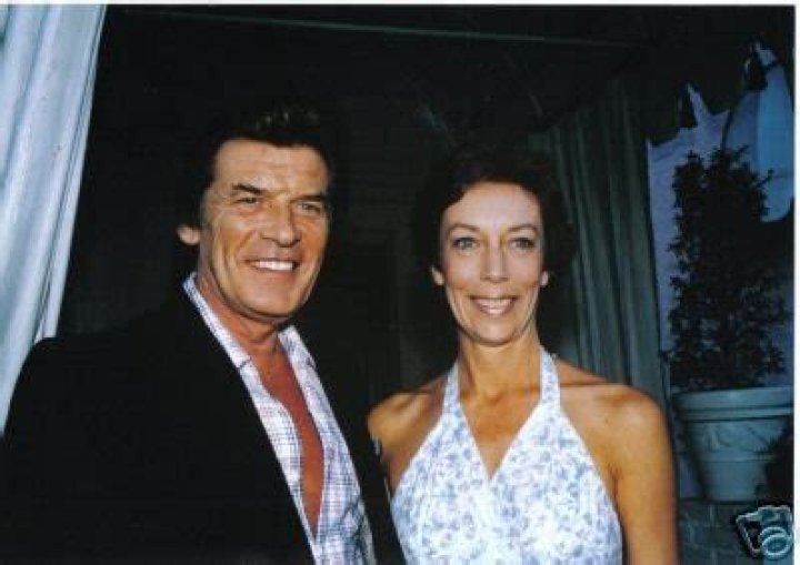 Diane Breck and Peter Breck at home with their Shepard dogs Classic