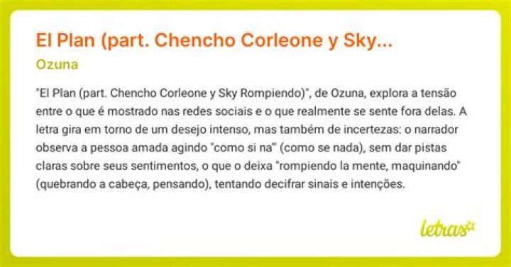 El Plan (part. Ozuna y Sky Rompiendo) Chencho Corleone LETRAS.MUS.BR