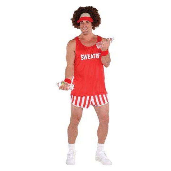 Exercise Maniac Character Kit Costume Richard Simmons Wig Shirt Shorts