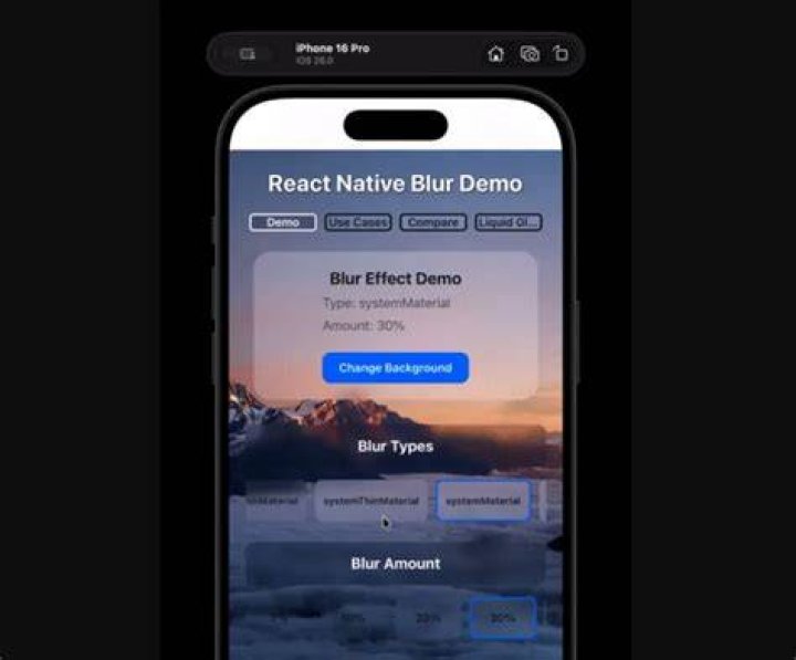 how to make the blur effect with react-native?