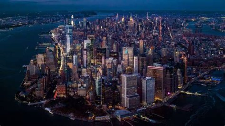 Images Manhattan New York City USA Night Rivers 4500x3000