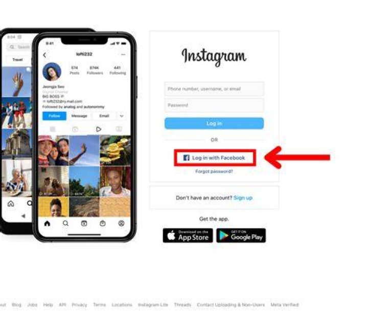 Instagram Sign Up With Facebook Instagram Login with Facebook IG