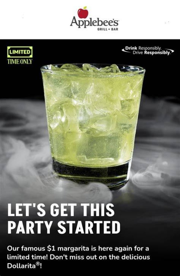 Is Applebees still doing $1 margaritas? ·