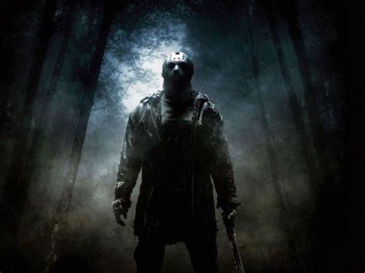 Jason Voorhees, black background, Friday the 13th, mask, movie