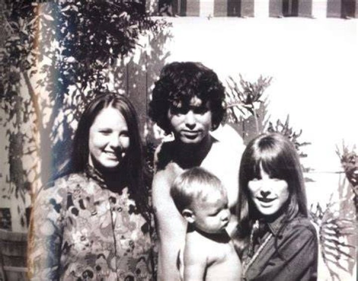 Jim, Anne Robin Morrison, Pamela Courson, and Anne's son Dylan {1966