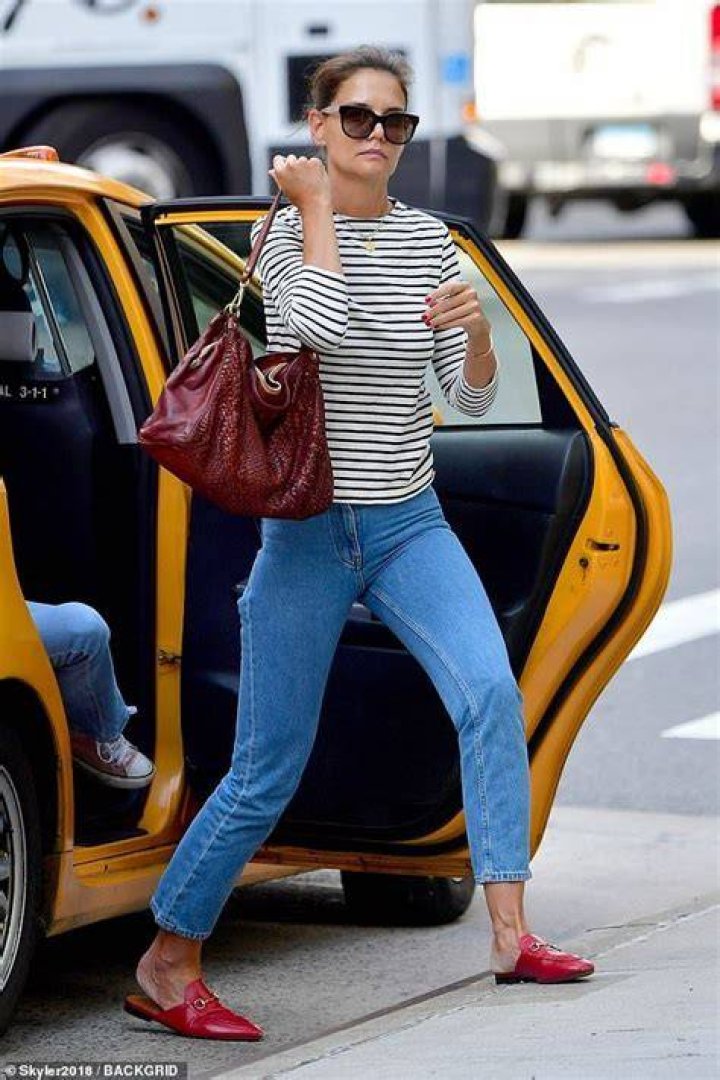 Katie Holmes matches her look alike daughter Suri Cruise in denim, as