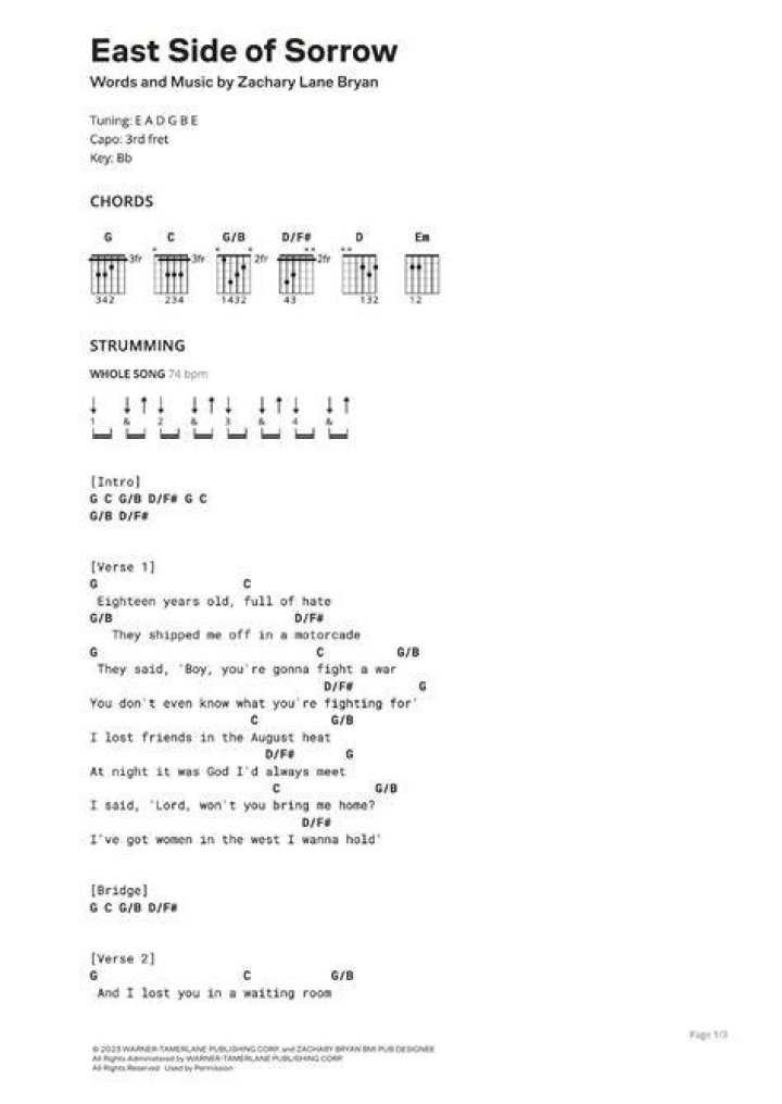[LETRA] East Side of Sorrow Zach Bryan Lyrics
