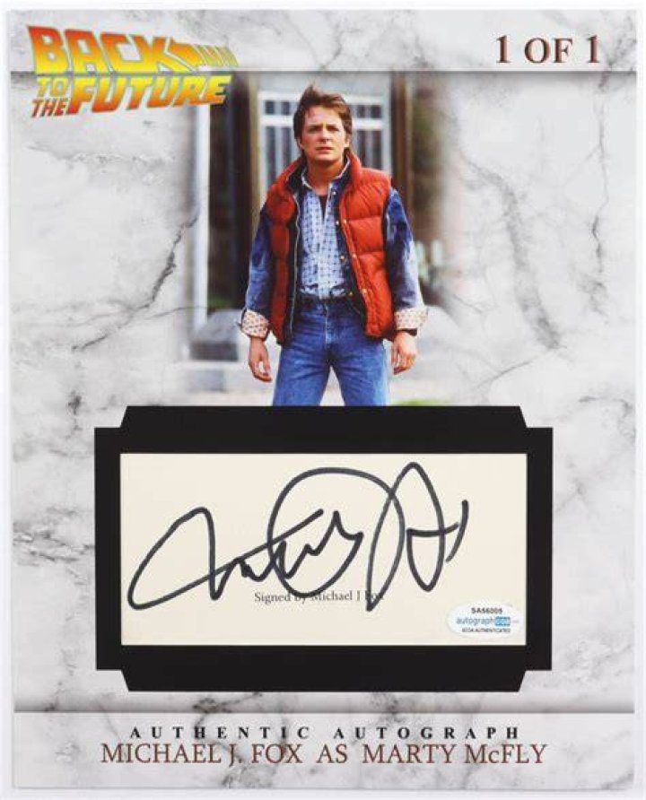 Michael J Fox Autographed Signed + 4 Back To The Future Cast Full Size