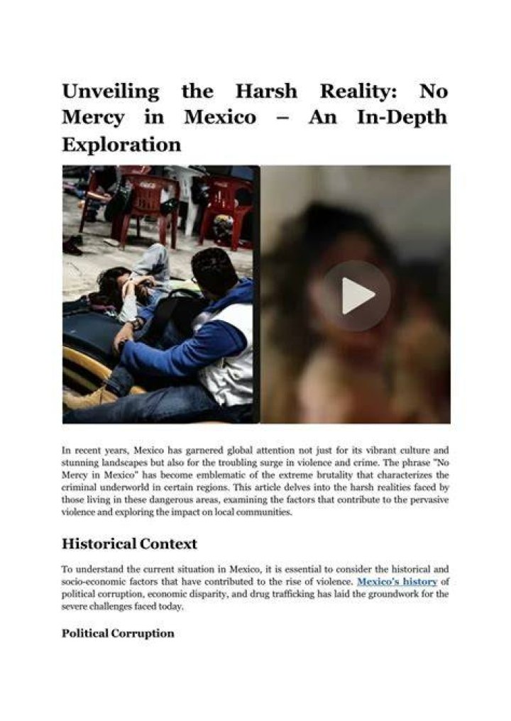 No Mercy in Mexico Documenting Reality Video |