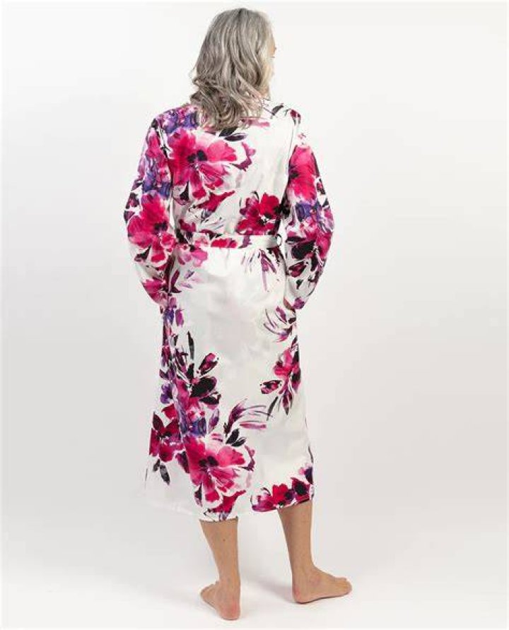 Nora Rose by Cyberjammies Delilah Floral Print Dressing Gown, White