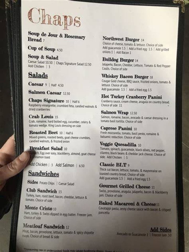 Online Menu of Chaps Coffee Restaurant, Spokane, Washington, 99256 Zmenu