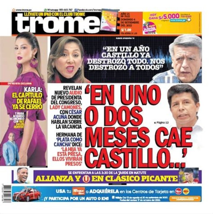 Portada trome IMPRESA TROME