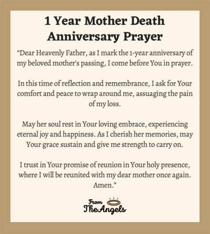 Prayer For 1 Year Death Anniversary