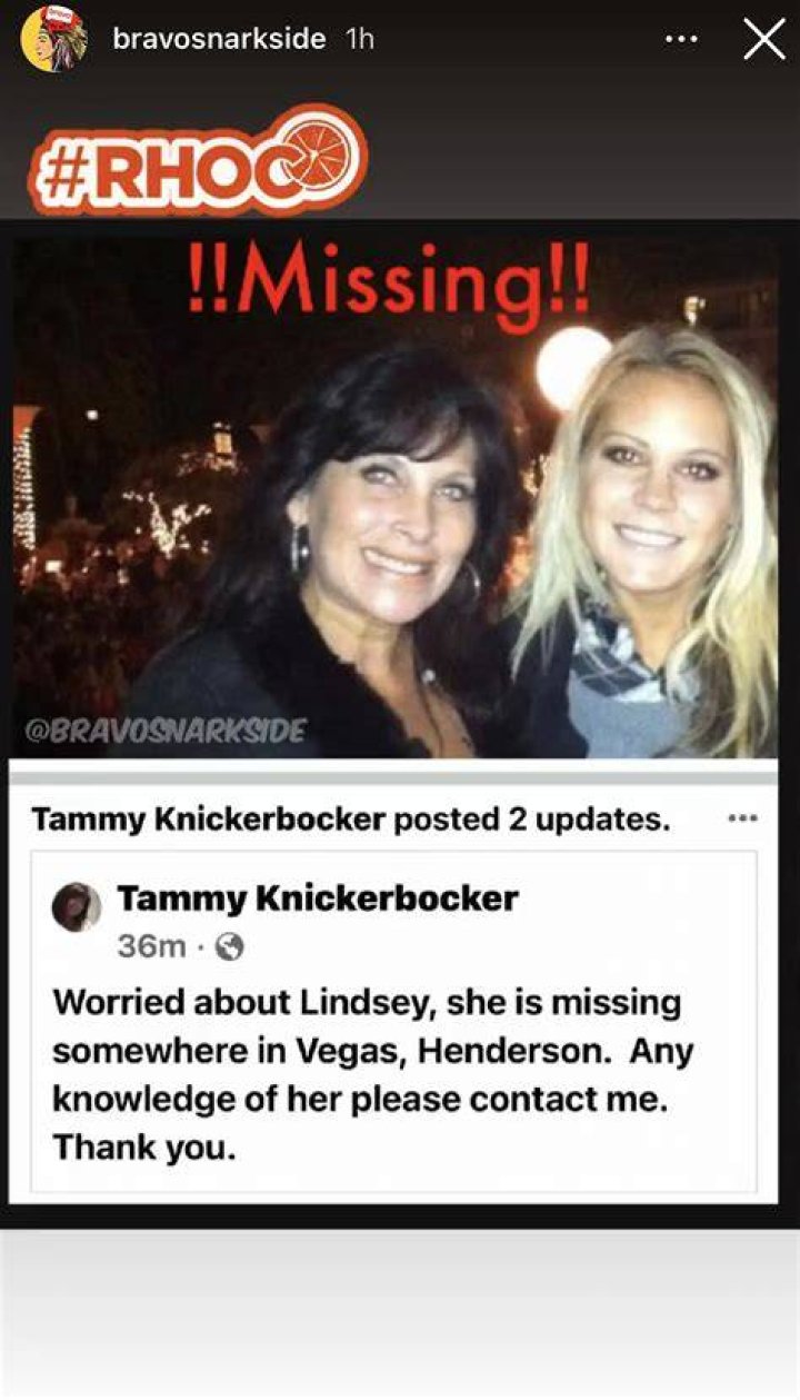 RHOC Alum Tammy Knickerbocker Says Missing Daughter Lindsey Is 'Okay