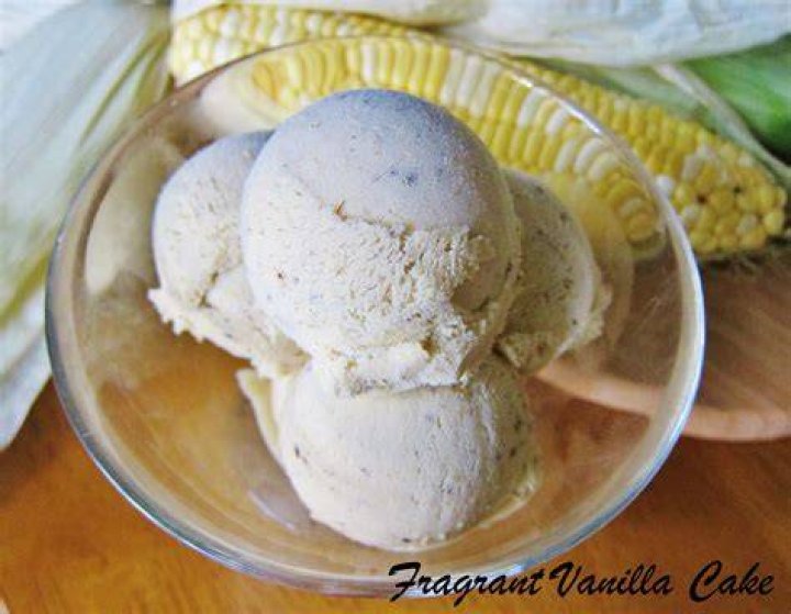 Simple Vegan Vanilla Maple Sweet Corn Ice Cream Fragrant Vanilla Cake