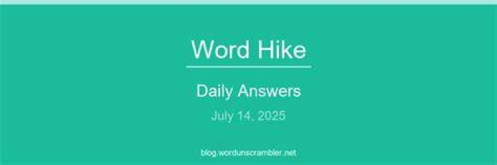 Word Hike Answers